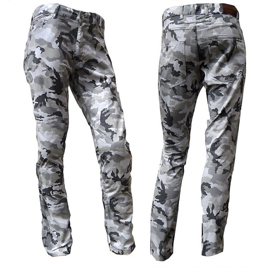 Pantalon de moto technique avec protections de camouflage gris Madif Racing