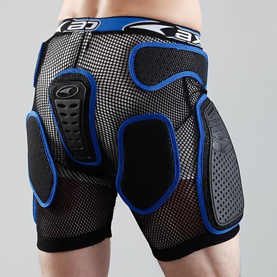 Pantalon de protection moto Axo Rock Pant avec renforts noir-bleu