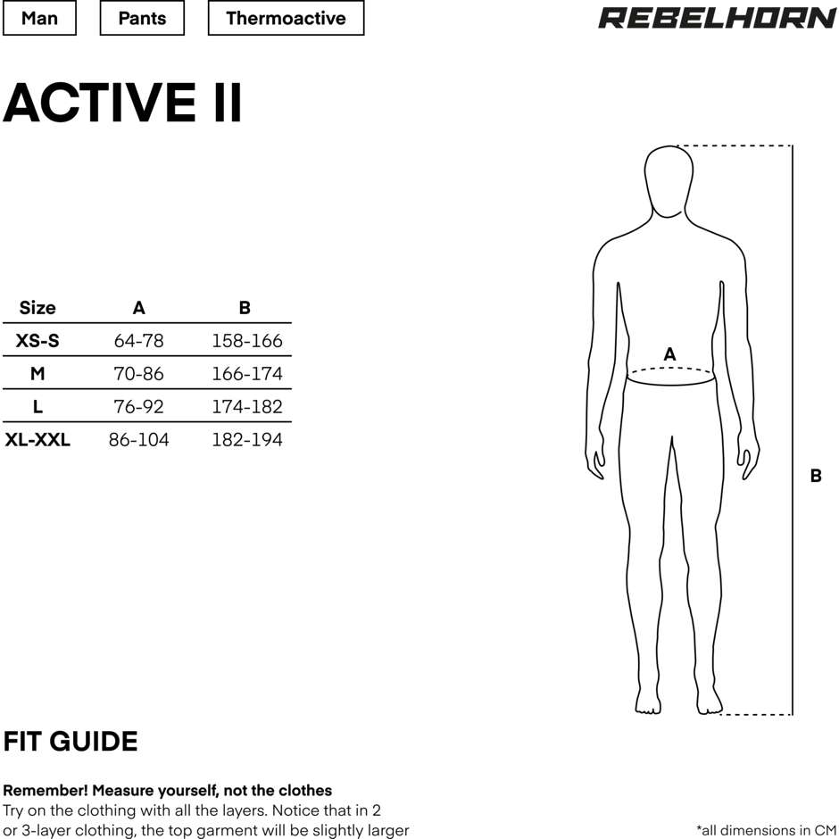 Pantalon de sous-vêtement Rebelhorn ACTIVE II noir gris