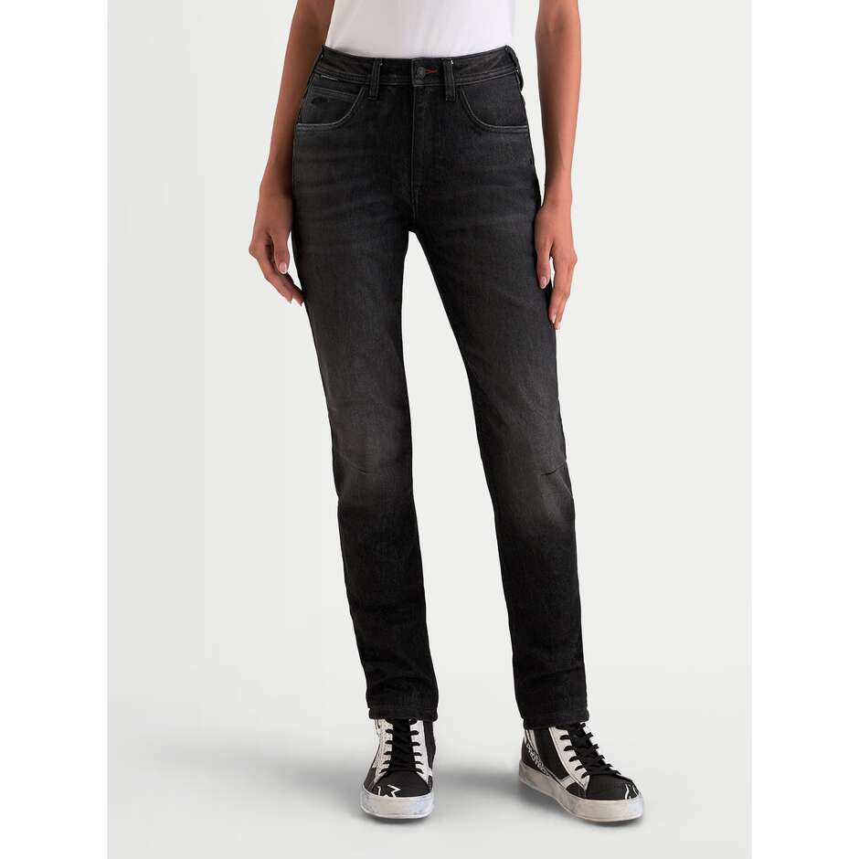 Pantalon en jean Alpinestars STELLA FLEX-AST 5 pour femme, style moto, noir délavé