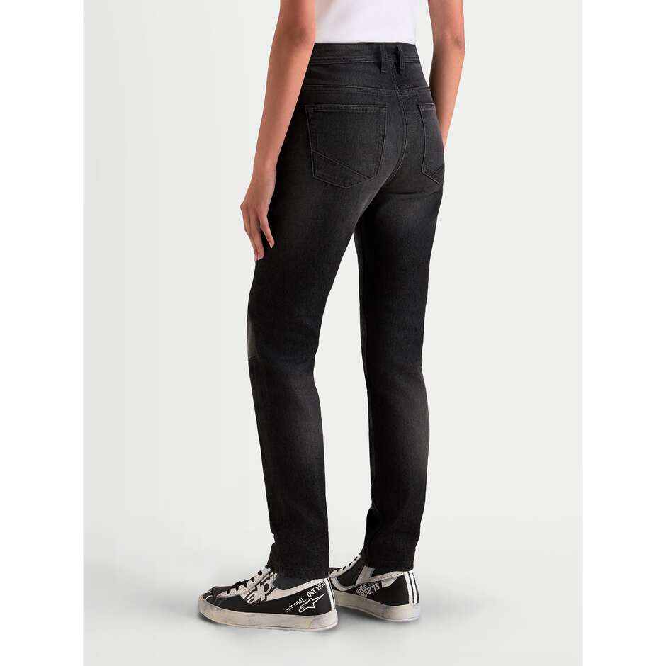 Pantalon en jean Alpinestars STELLA FLEX-AST 5 pour femme, style moto, noir délavé