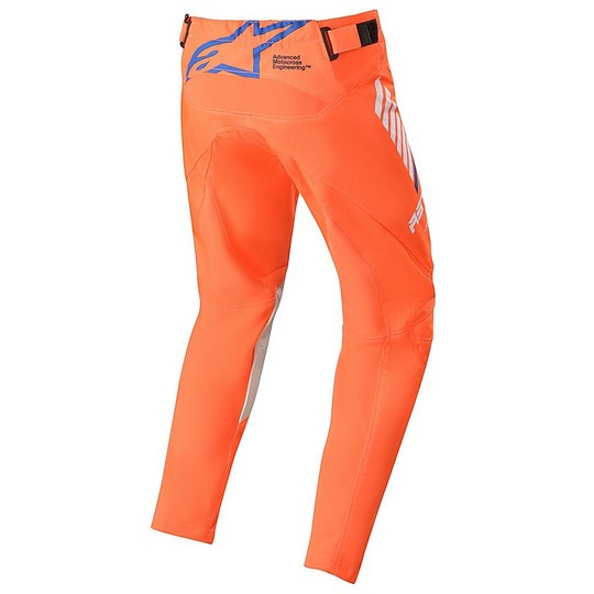 Pantalon Enduro Alpinestars MX20 Youth Racer Moto Cross Orange Blanc Fluo