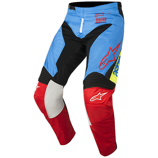 Pantalon Enduro Alpinestars Racer Supermatic Moto Cross Enfant Bleu / Noir / Rouge