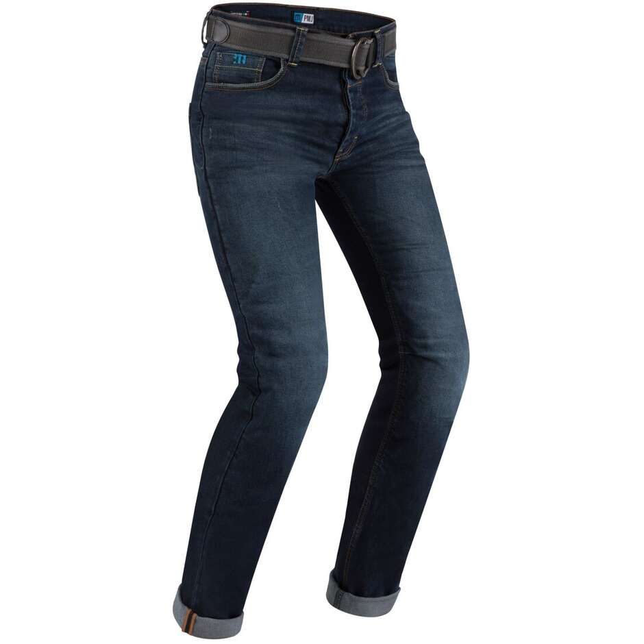 Pantalon Jeans Moto Approuvé Pmj CAFERACER Bleu