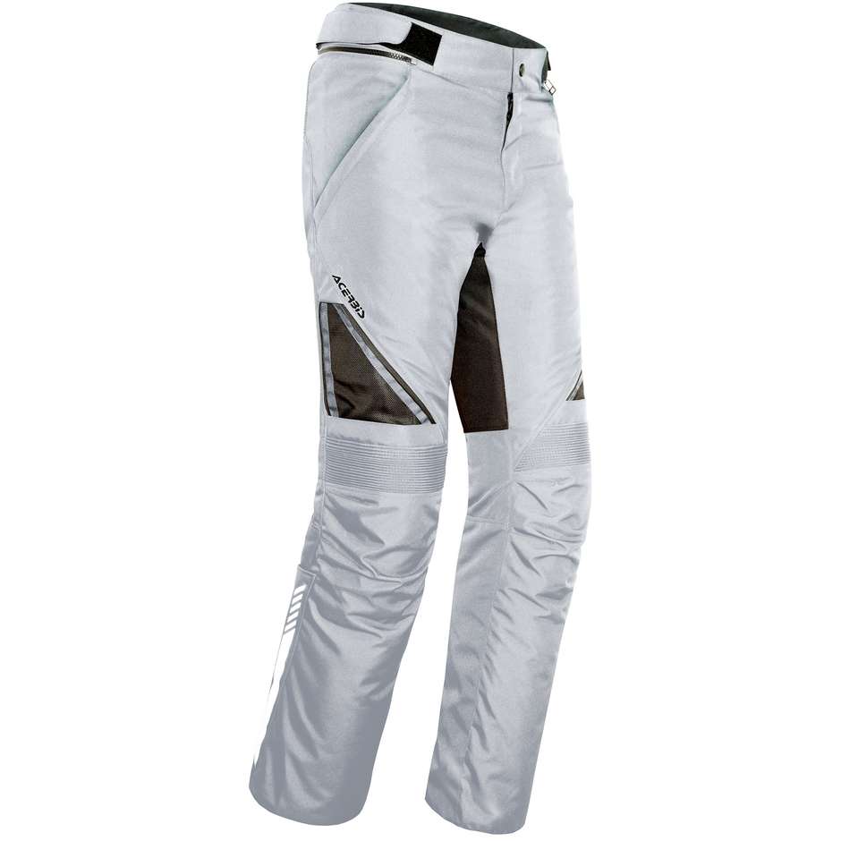 Pantalon moto Acerbis CE X-TOUR en tissu gris clair