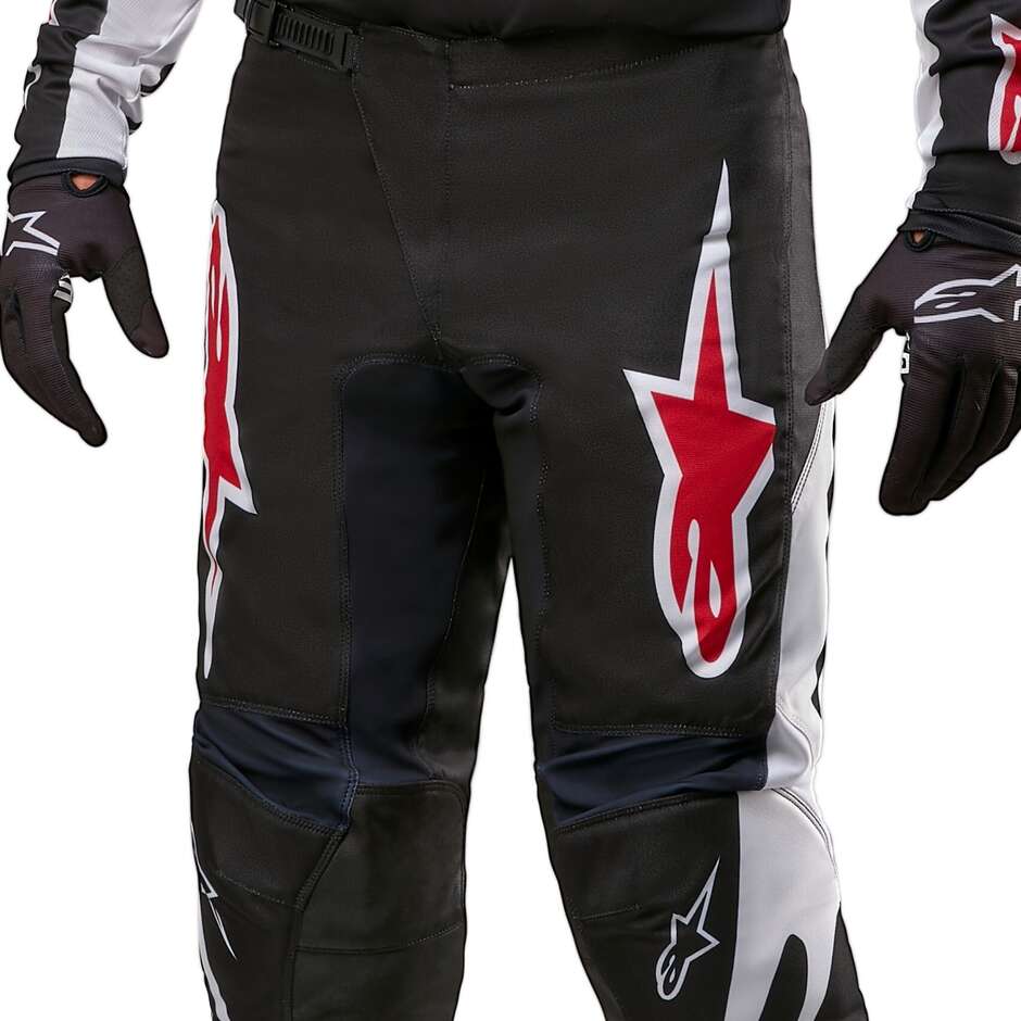 Pantalon Moto Alpinestars FLUID LUCENT Cross Enduro Noir Blanc