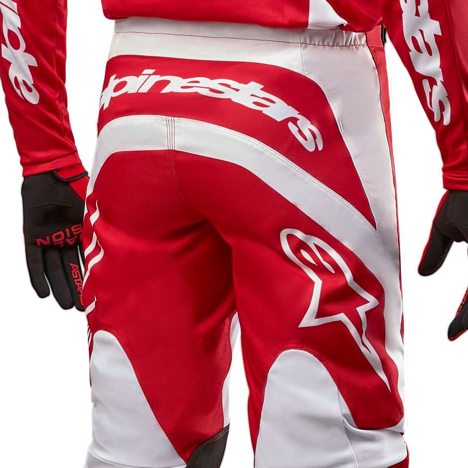Pantalon Moto Alpinestars FLUID LURV Mars Cross Enduro Rouge Blanc