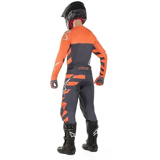 Pantalon Moto Alpinestars RACE BRAAP Cross Enduro Anthracite Orange Fluo