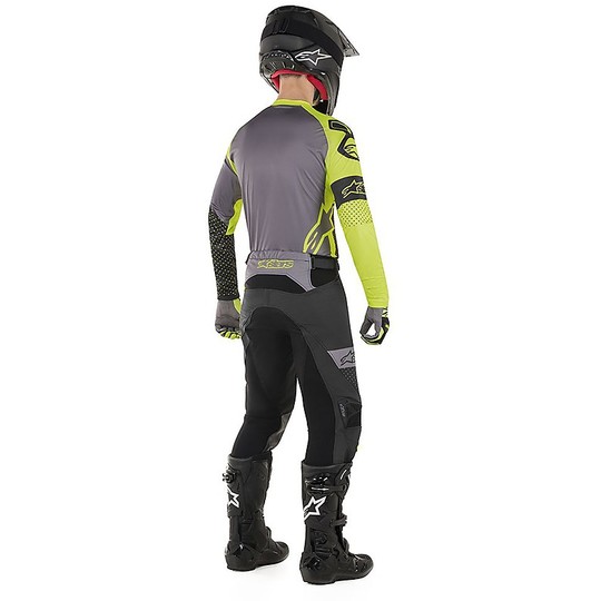 Pantalon Moto Alpinestars RACE TECH ATOMIC Cross Enduro Noir Jaune Fluo