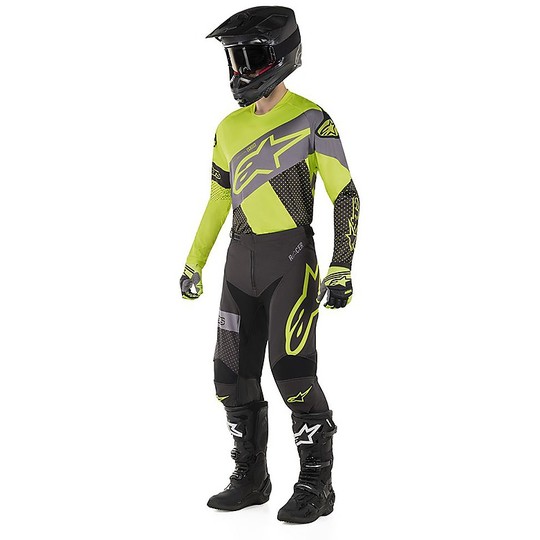 Pantalon Moto Alpinestars RACE TECH ATOMIC Cross Enduro Noir Jaune Fluo