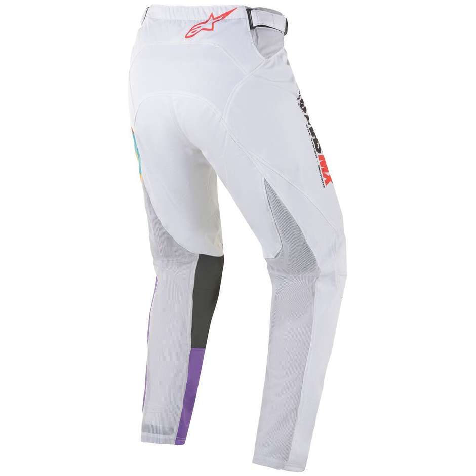 Pantalon Moto Alpinestars RACER FLAGHSHIP Cross Enduro Blanc Multicolore