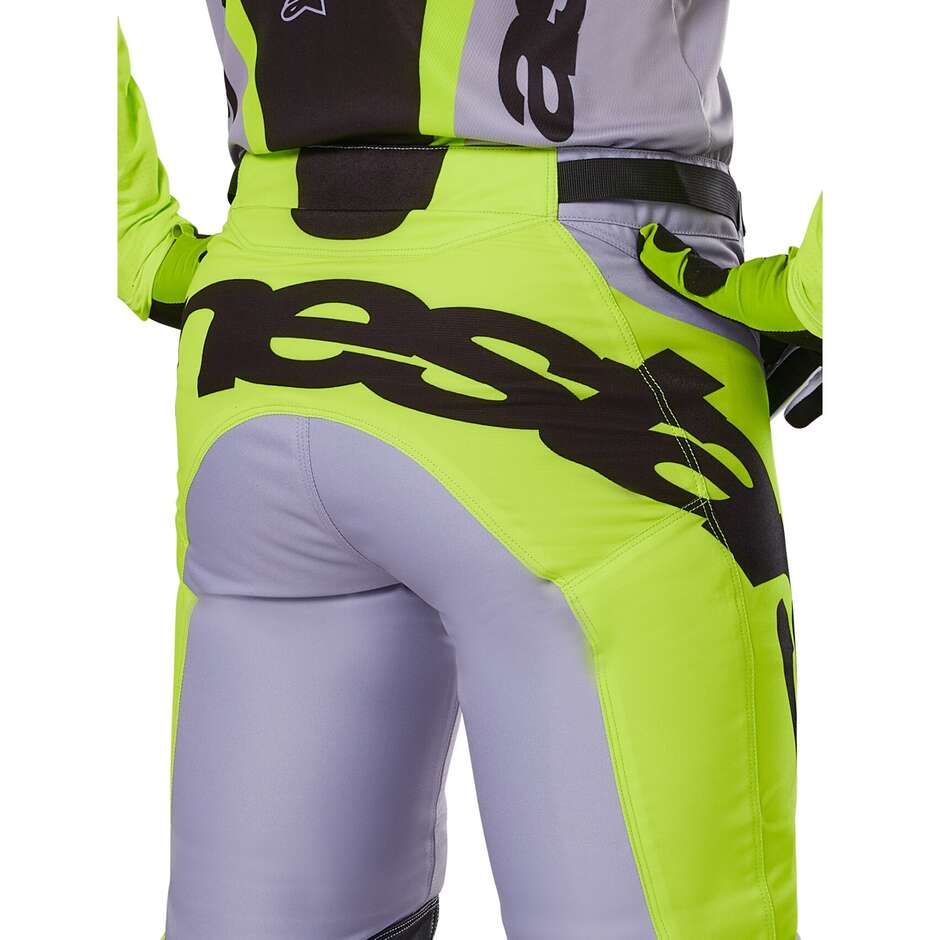 Pantalon Moto Alpinestars RACER VEIL Cross Enduro Gris Jaune Fluo