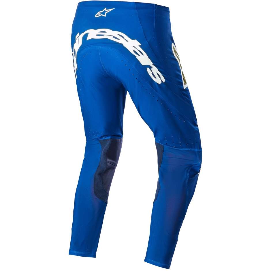 Pantalon Moto Alpinestars SUPERTECH BRUIN Cross Enduro Or Bleu