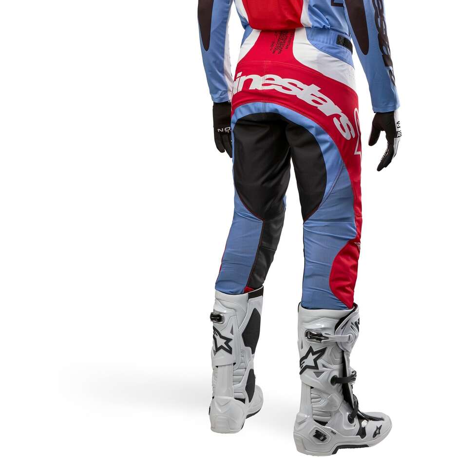 Pantalon moto Alpinestars TECHSTAR OCURI Cross Enduro Blanc Rouge Bleu