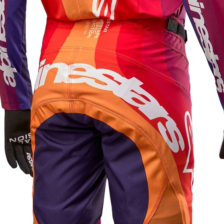 Pantalon Moto Alpinestars TECHSTAR PNEUMA Cross Enduro Orange Violet Bleu