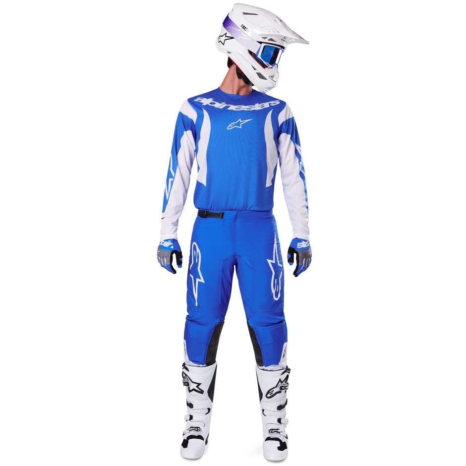 Pantalon Moto Cross Enduro Alpinestars FLUID HAUL Bleu Blanc