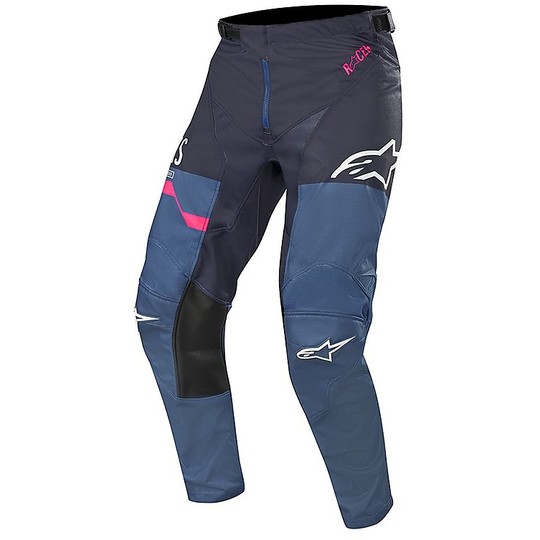 Pantalon moto cross enduro Alpinestars RACE FLAGSHIP Indigo Dark Navy Pink Fluo