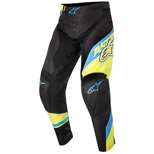 Pantalon Moto Cross Enduro Alpinestars Racer Supermatic Pants 2016 Noir Bleu Jaune Fluo