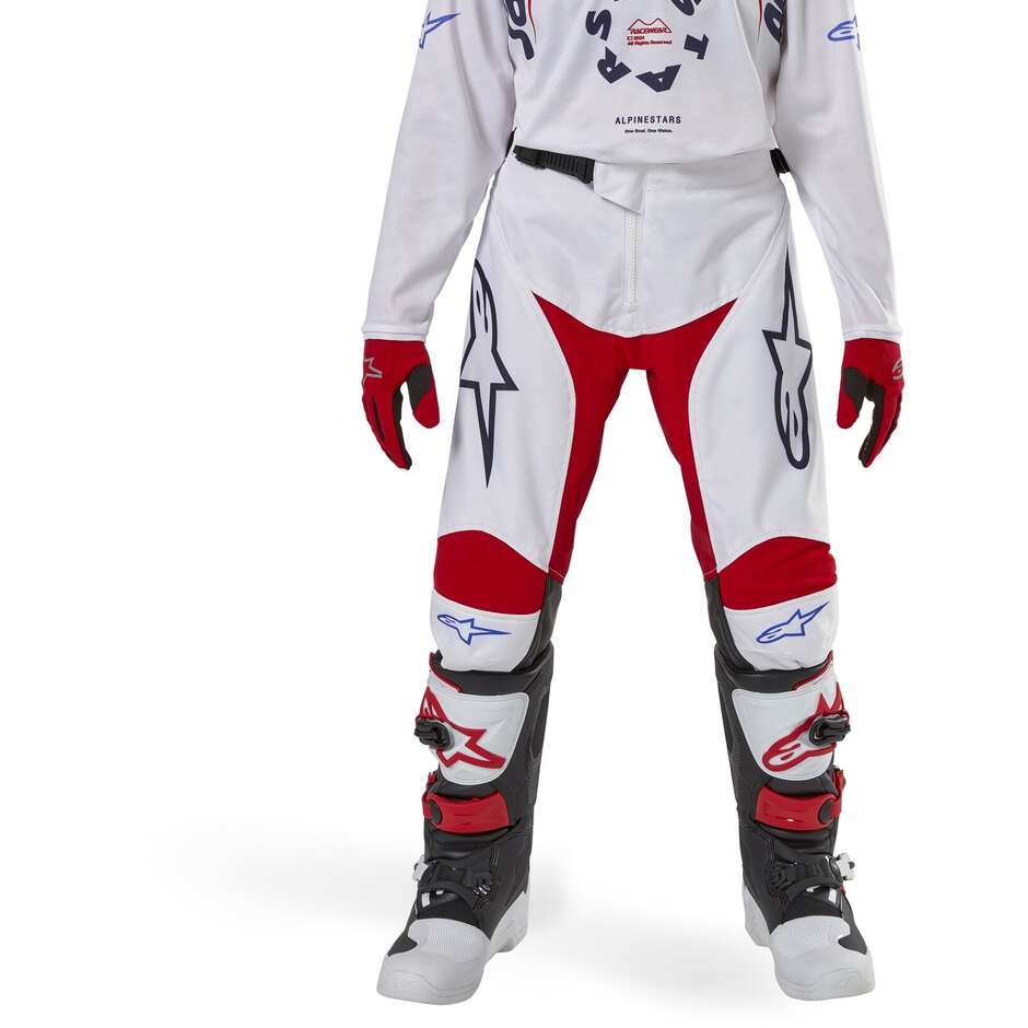 Pantalon Moto Cross Enduro Enfant Alpinestars YOUTH RACER HANA Multicolore Blanc