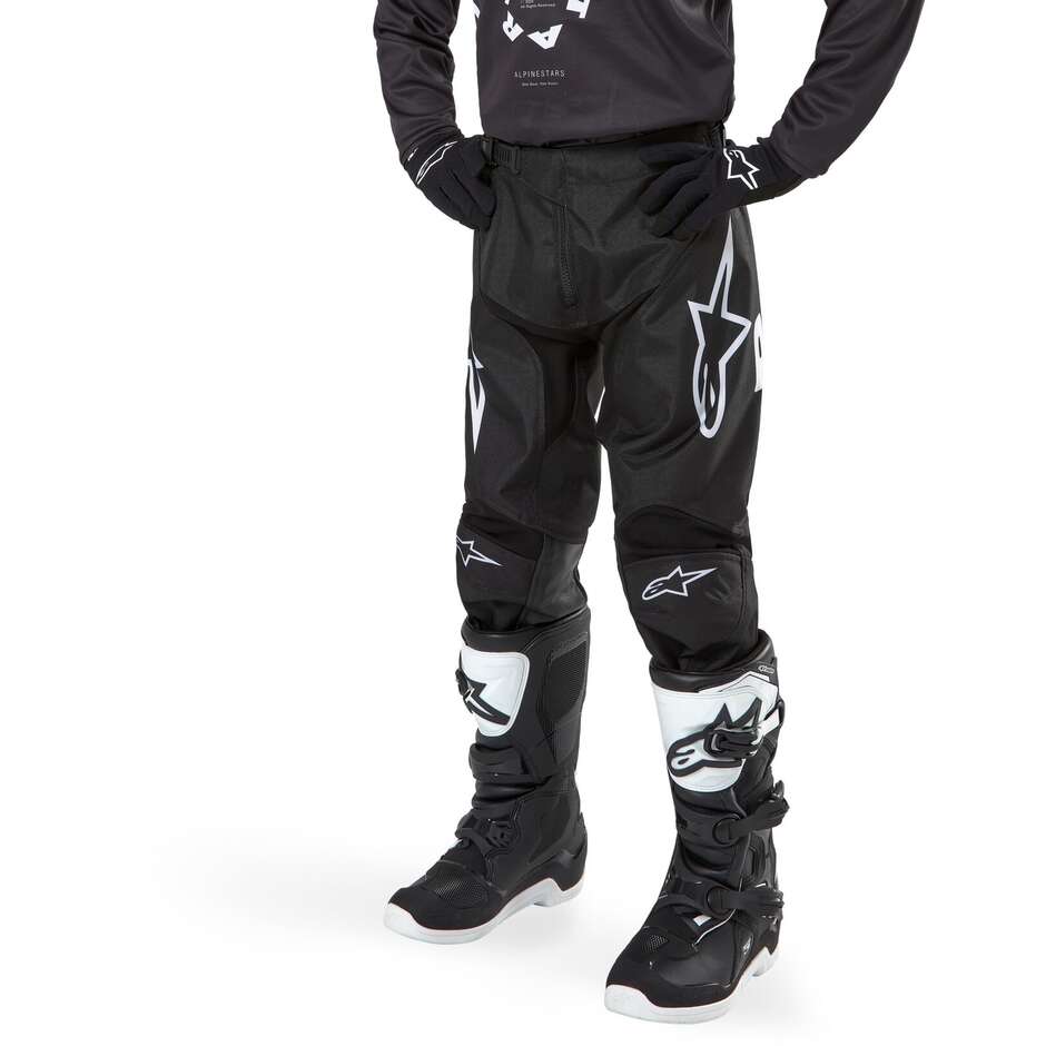 Pantalon Moto Cross Enduro Enfant Alpinestars YOUTH RACER HANA Noir Blanc