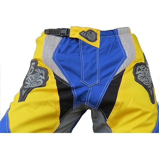 Pantalon moto Cross Enduro Loki Sport StarCross Husquarna Jaune-Bleu