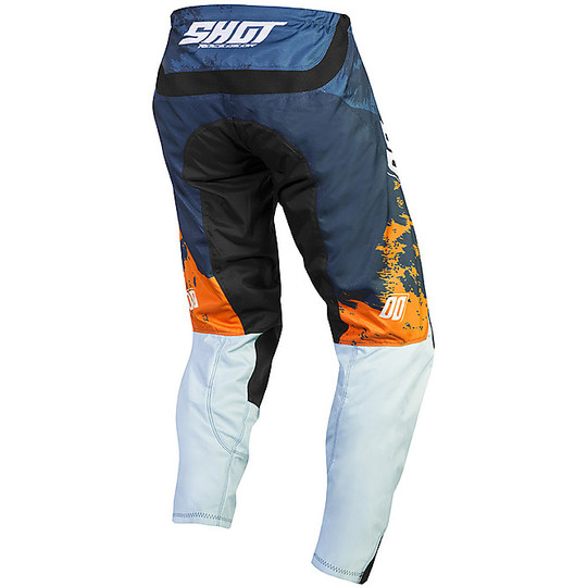 Pantalon Moto Cross Enduro Shot CONTACT SHADOW Bleu Orange