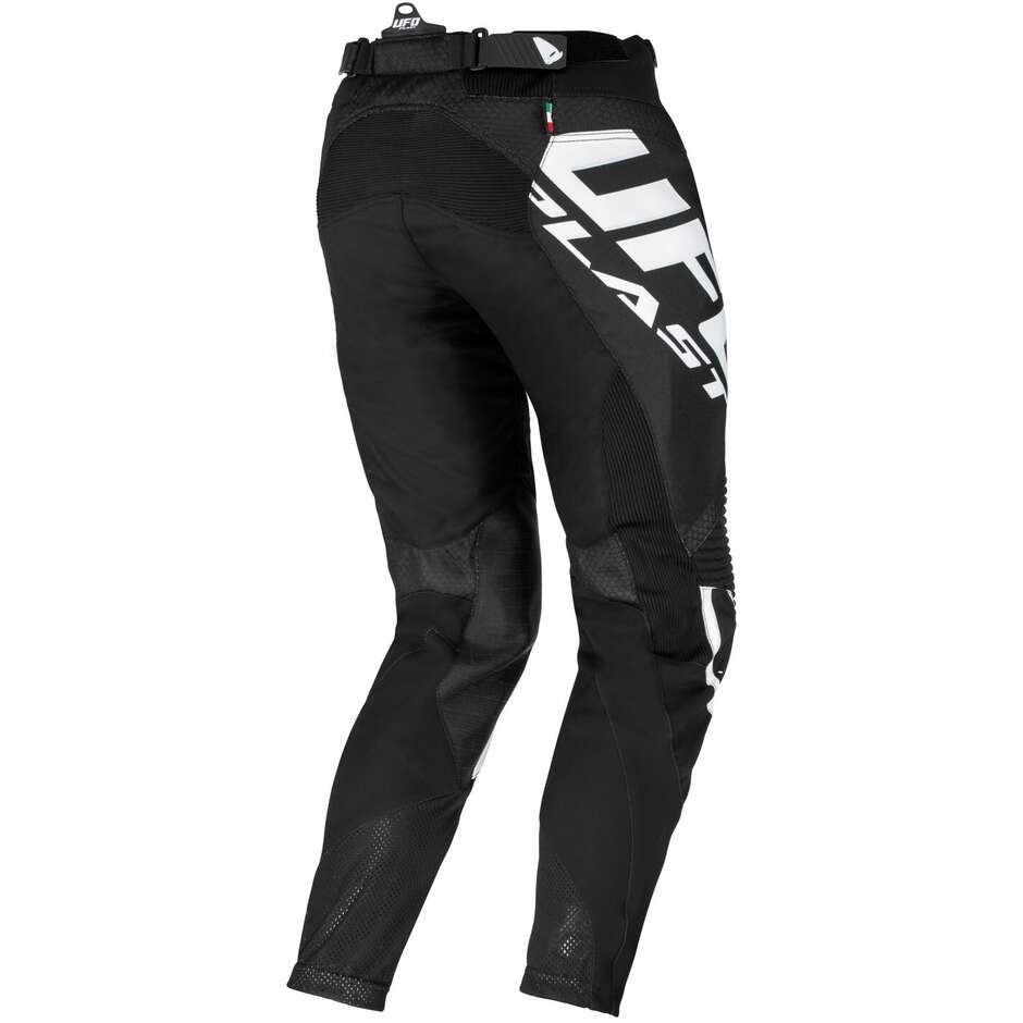 Pantalon Moto Cross Ufo TAINITE Fabriqué en Italie Blanc Noir