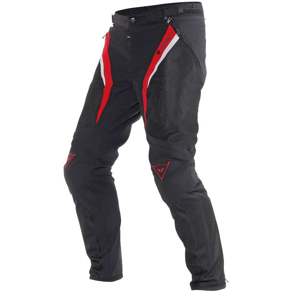 Pantalon Moto Dainese Drake Super Air Tex Noir / Rouge / Blanc