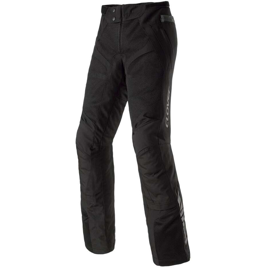 Pantalon moto d'été en tissu pour femme Clover VENTOURING 4 LADY WP, noir