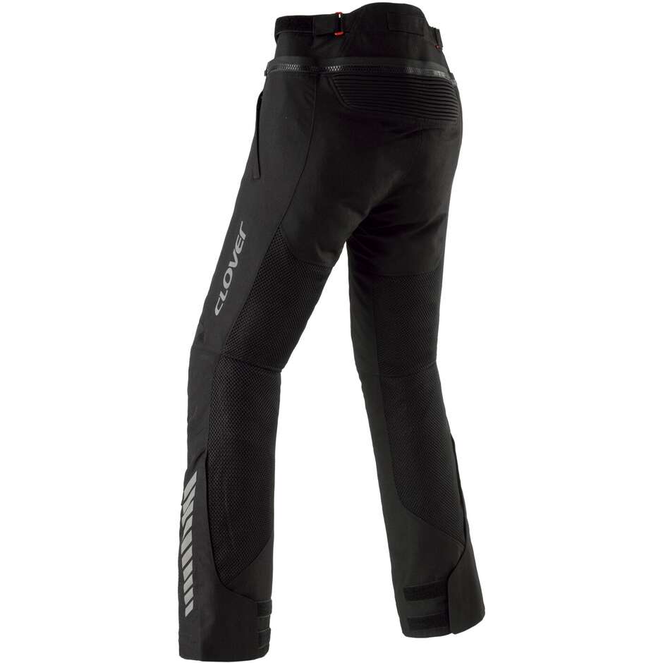 Pantalon moto d'été en tissu pour femme Clover VENTOURING 4 LADY WP, noir