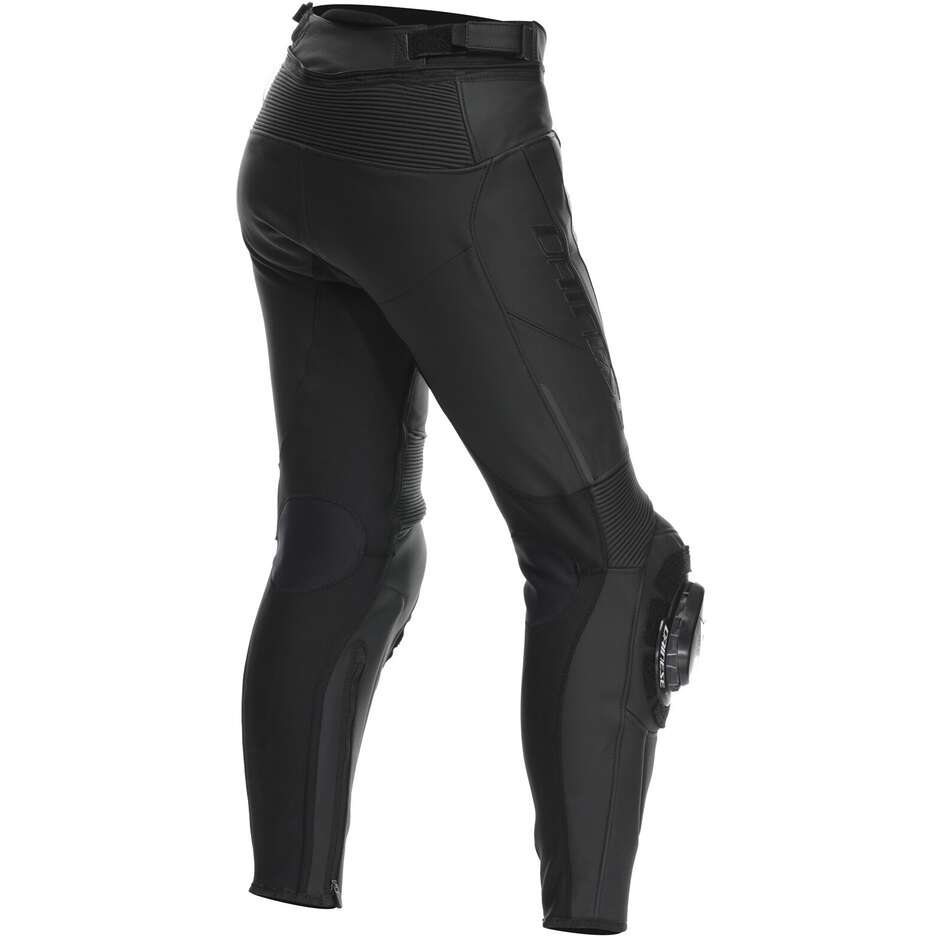 Pantalon moto en cuir Dainese DELTA 4 WMN pour femme noir noir