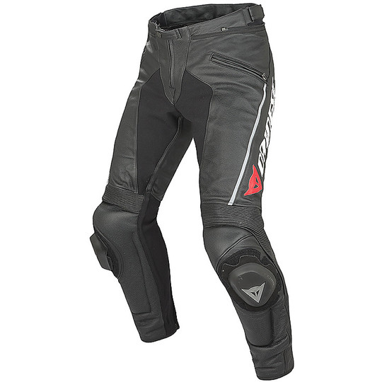 Pantalon moto en cuir noir perforé Dainese Delta Pro C2