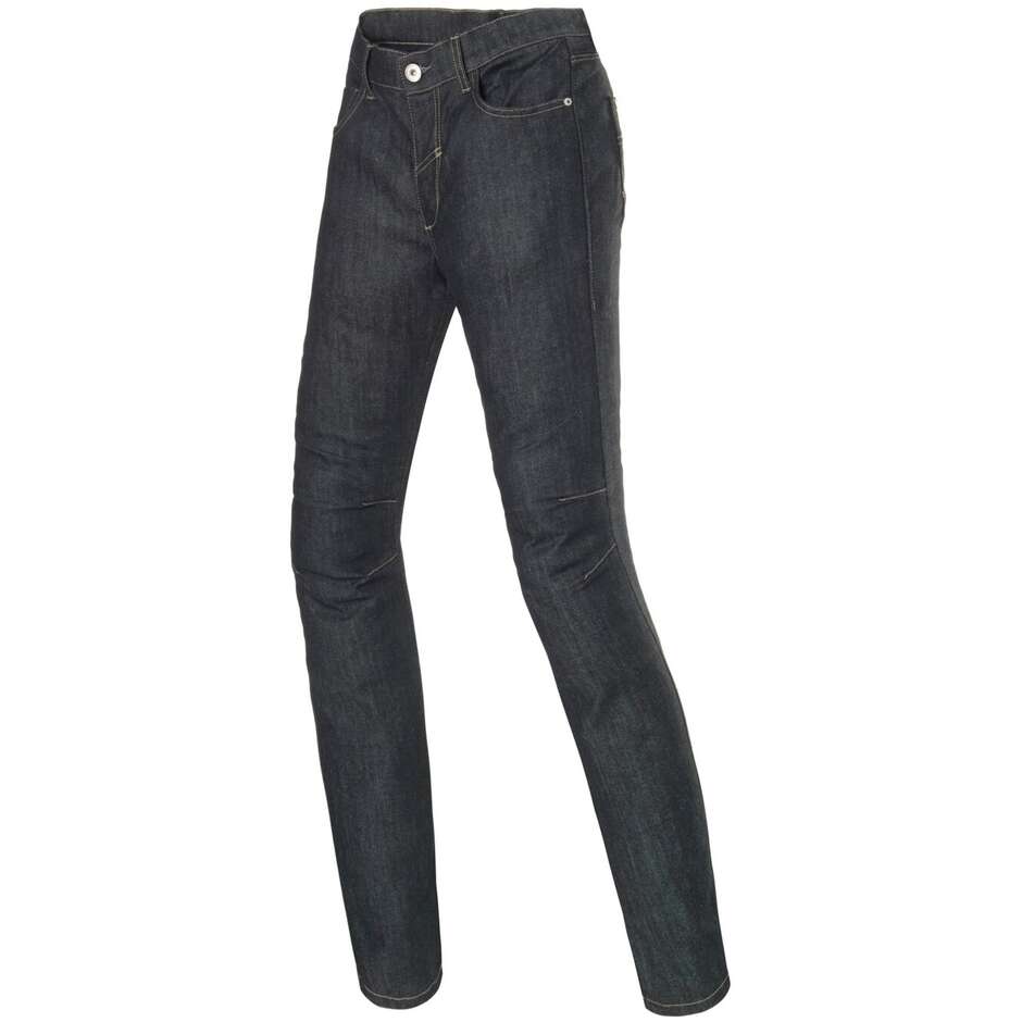 Pantalon moto en jean pour femme Clover SYS LIGHT LADY bleu résiné
