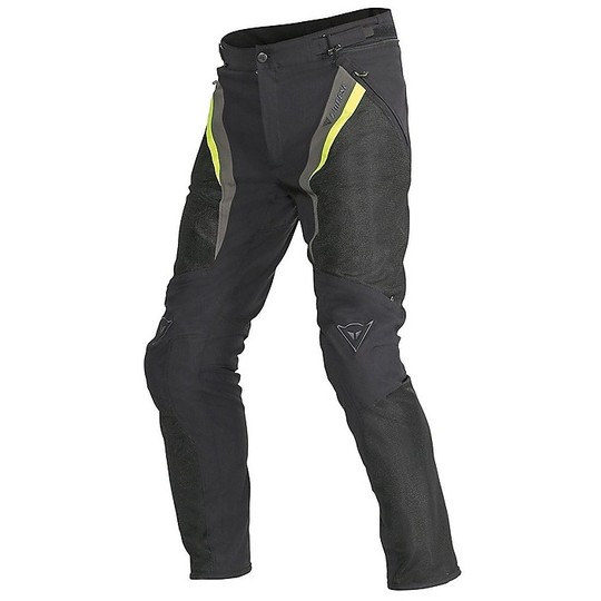 Pantalon moto en tissu Dainese Drake Super Air Tex Lady noir jaune fluo
