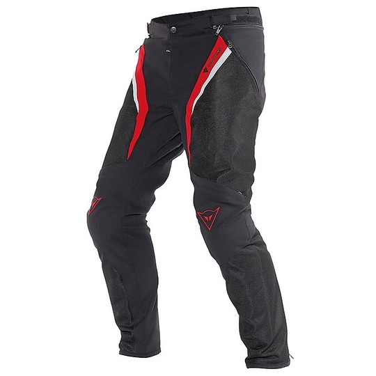 Pantalon moto en tissu Dainese Drake Super Air Tex Lady noir / rouge / blanc