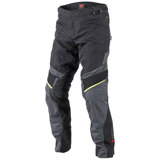 Pantalon moto en tissu Dainese Ridder D1 Gore-Tex noir jaune fluo