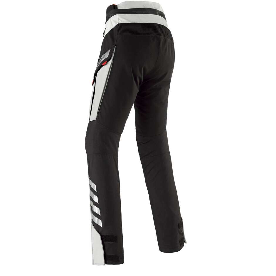 Pantalon moto en tissu pour femme Clover GTS 5 WP LADY, noir et gris