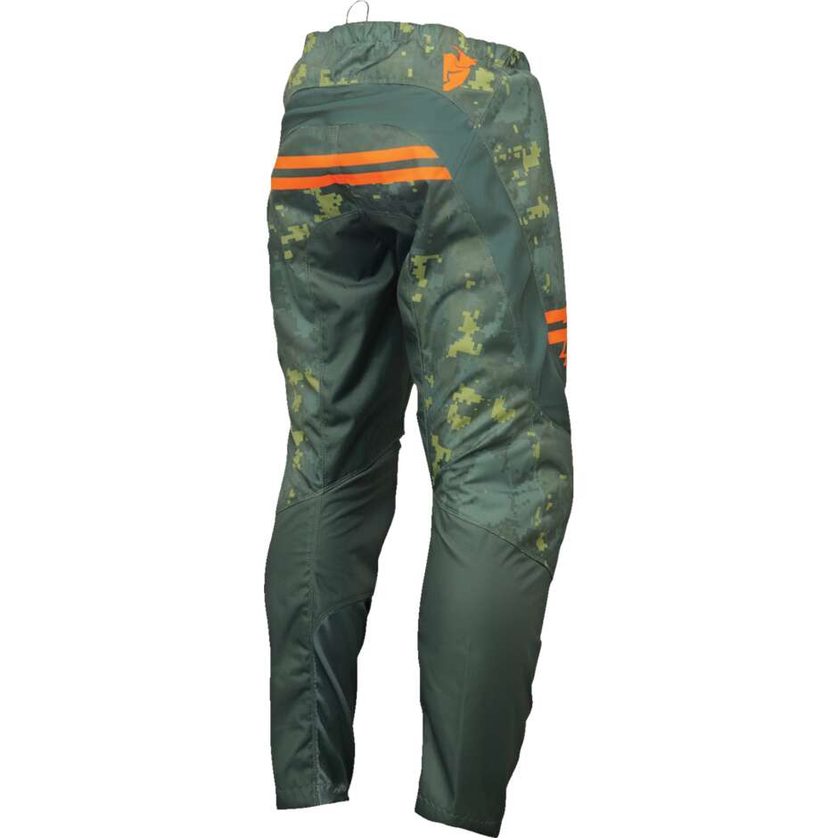 Pantalon moto Enduro enfant THOR SECTOR DIGI vert/camouflage