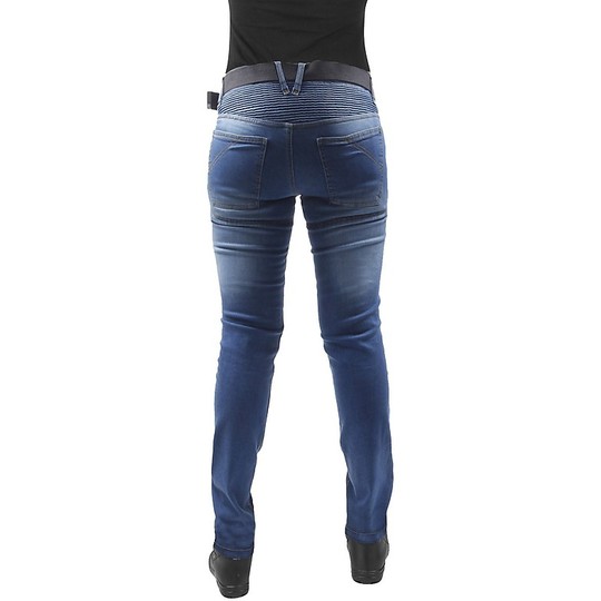 Pantalon Moto Jeans Femme OJ Skinny Lady Stretch Bleu