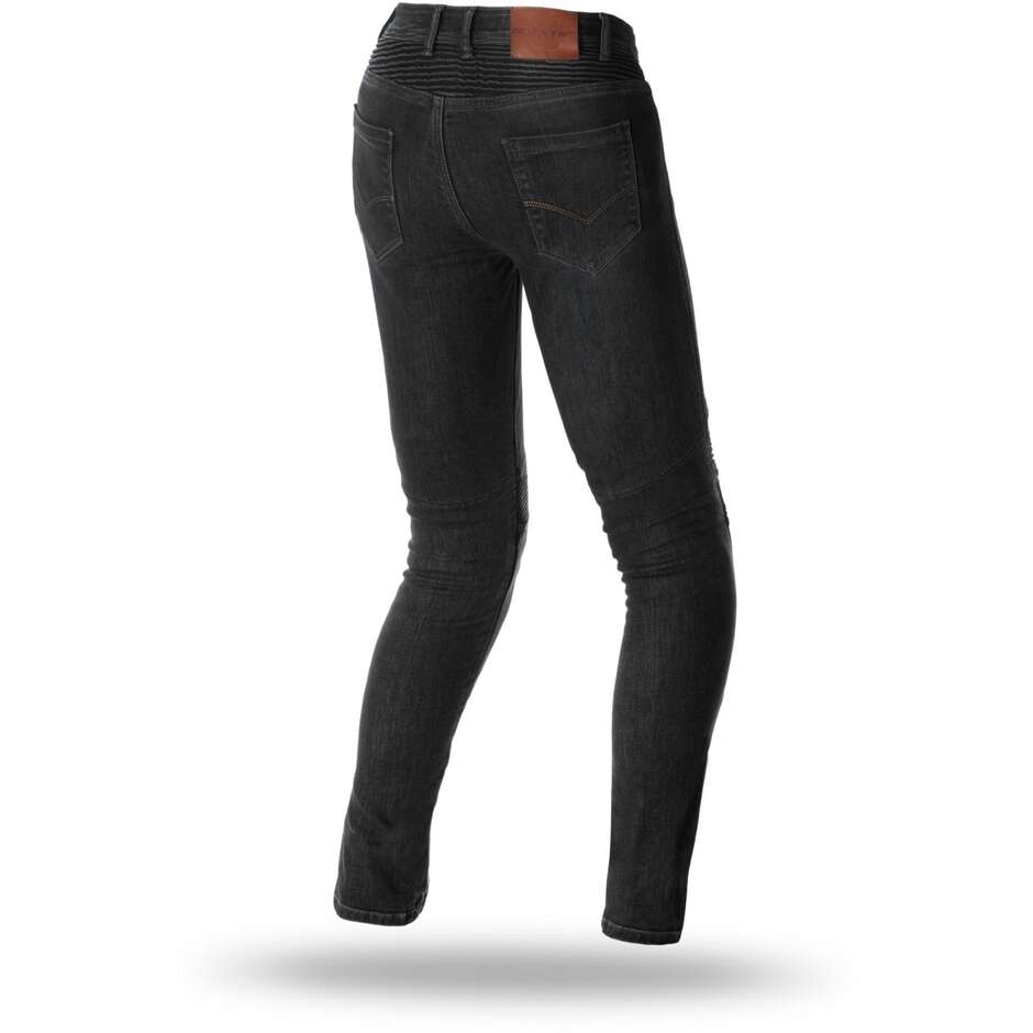 Pantalon Moto Jeans Femme Seventy PJ8 Slim Noir