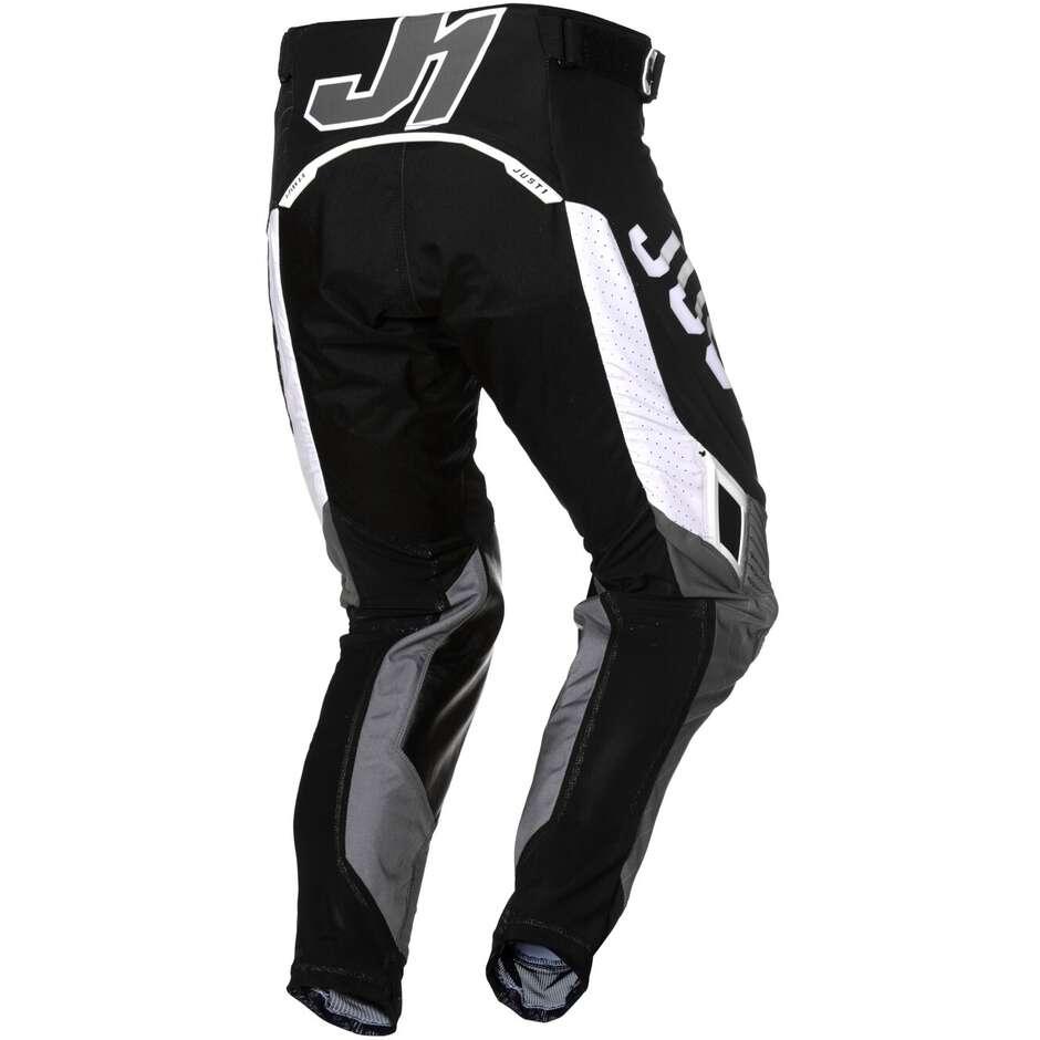 Pantalon Moto Just1 J-FLEX 2.0 Frontier Cross Enduro Noir Blanc