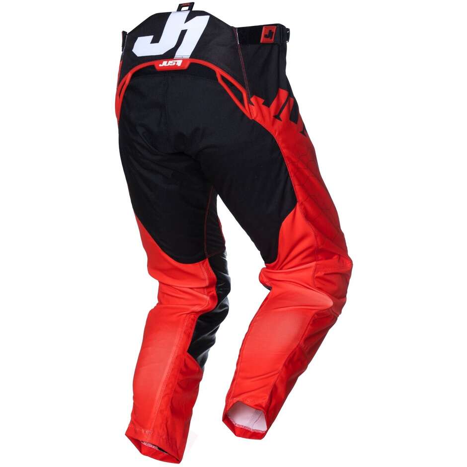 Pantalon Moto Just1 J-FORCE Hexa Cross Enduro Rouge Noir Blanc
