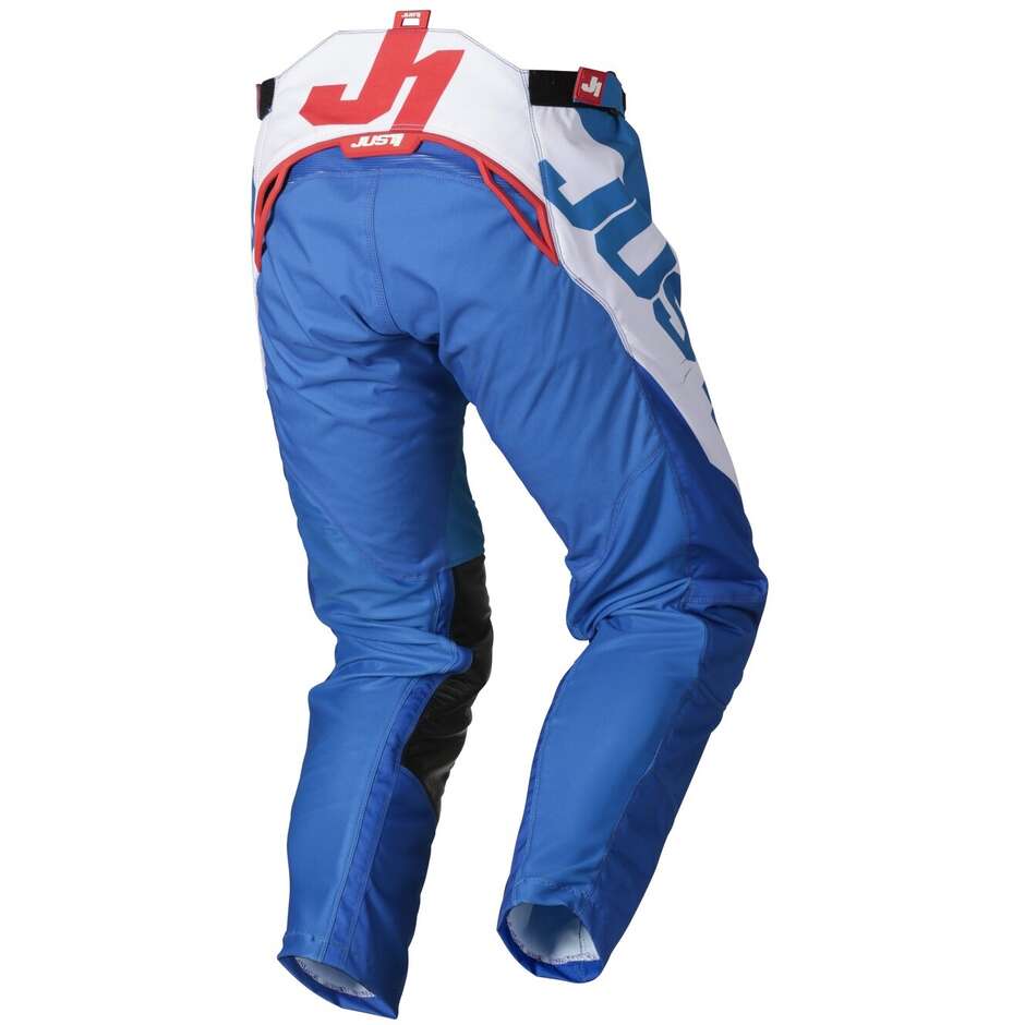 Pantalon Moto Just1 J-FORCE Vertigo Cross Enduro Bleu-Blanc Rouge