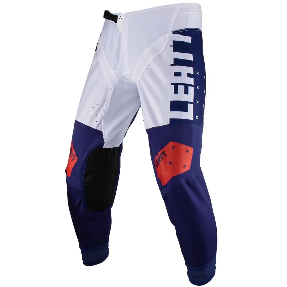 Pantalon Moto Leatt 4.5 Cross Enduro Blanc Bleu Rouge
