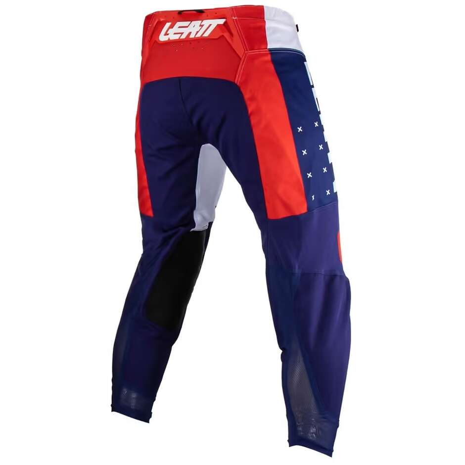 Pantalon Moto Leatt 4.5 Cross Enduro Blanc Bleu Rouge