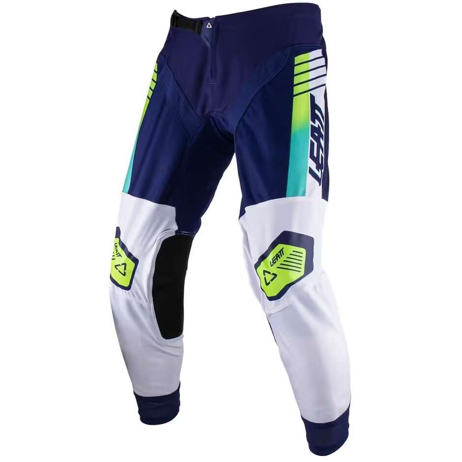 Pantalon Moto Leatt 4.5 Cross Enduro Bleu Blanc Vert