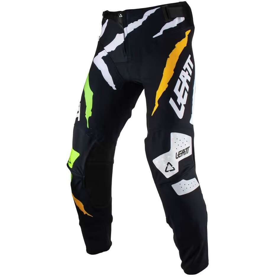 Pantalon Moto Leatt 5.5 IKS Cross Enduro Noir Blanc Vert Orange