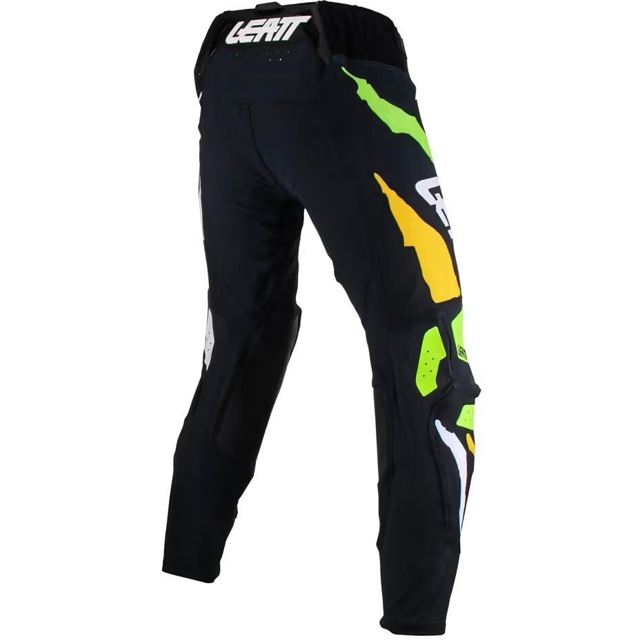 Pantalon Moto Leatt 5.5 IKS Cross Enduro Noir Blanc Vert Orange