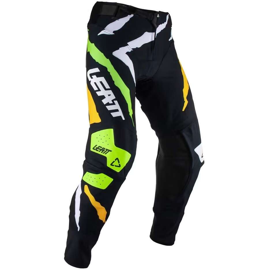 Pantalon Moto Leatt 5.5 IKS Cross Enduro Noir Blanc Vert Orange
