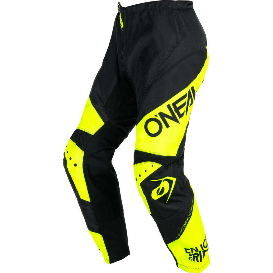 Pantalon moto Oneal ELEMENT RACEWEAR Cross Enduro Noir/Jaune Fluo